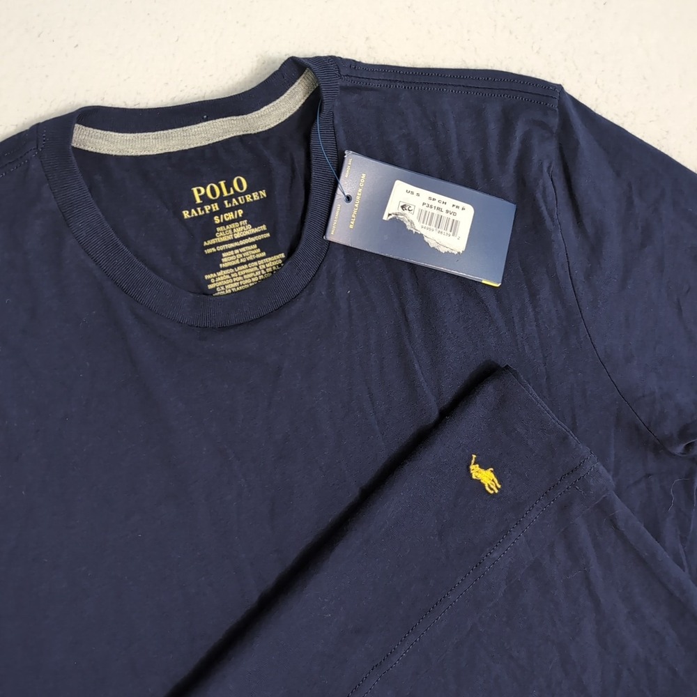 NWT Polo Ralph Lauren Men Short Sleeve Crew Neck T-Shirt Tee NEW NAVY BLUE